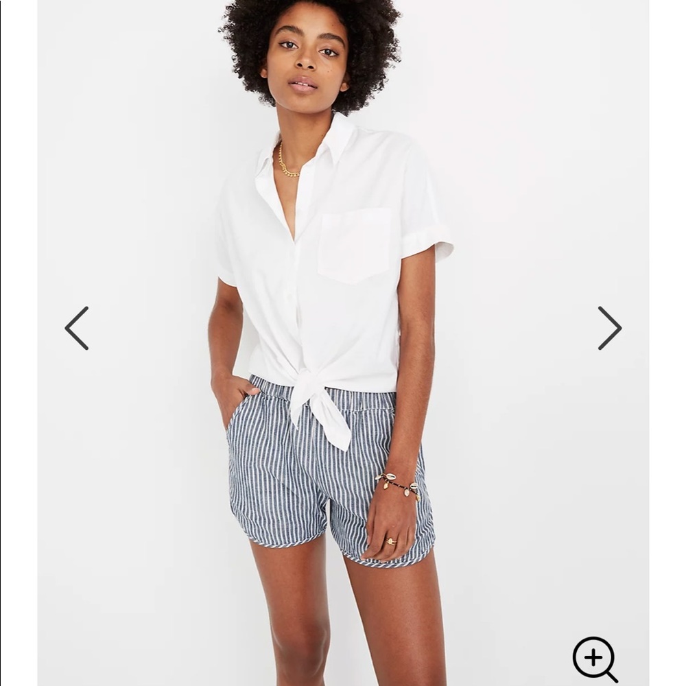 Madewell railroad stripe pull-on shorts